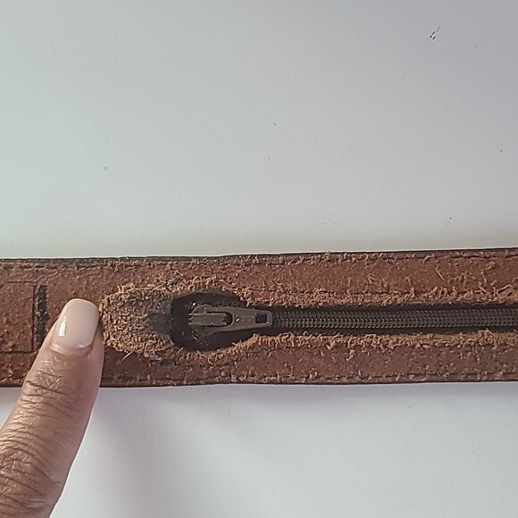 PATAGONIA Vintage leather belt with solid brass buckle Women's Size S - Picture 5 of 10